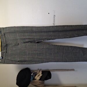 H&M Gray Checkered Plaid Tailored Slacks Trousers - Size 8